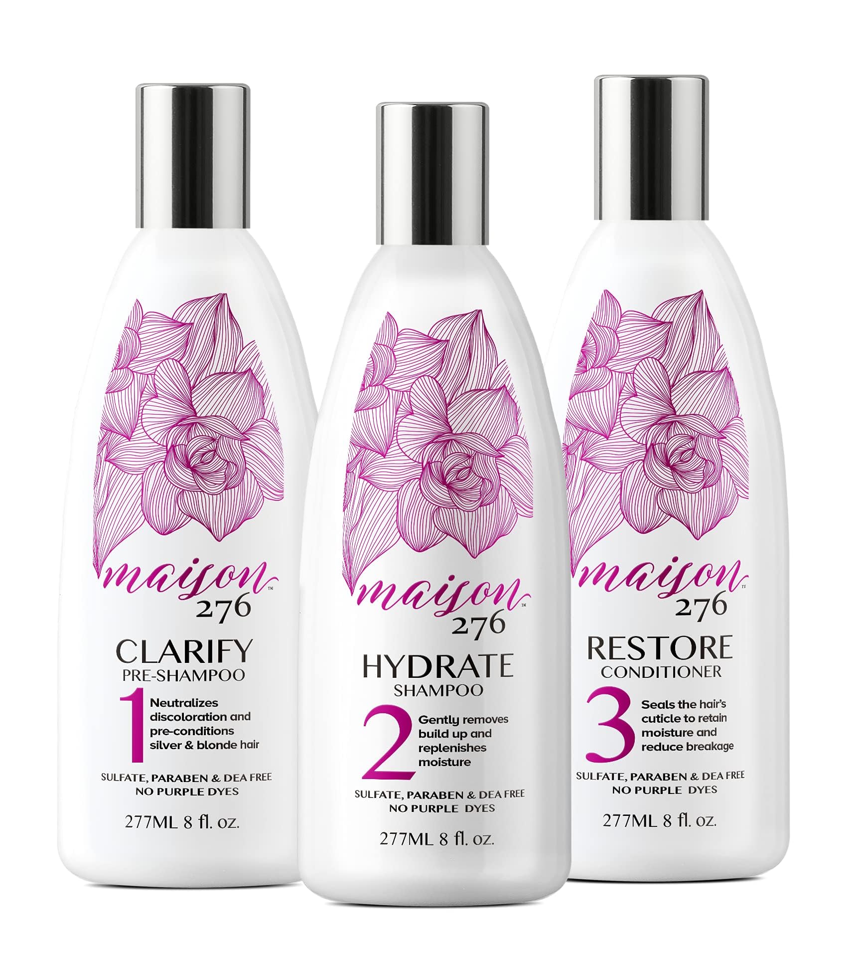 Amazon.com : Maison 276 Pre-Shampoo, Shampoo and Conditioner for